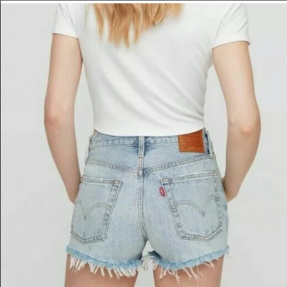 Levi’s 501’s Button Fly Denim Shorts Waveline - Picture 6 of 11